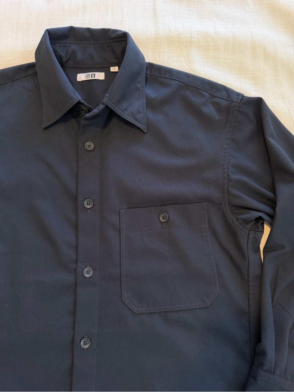 Uniqlo Twill Work Oversized Navy Shirt Unisex Size M - Picture 7 of 13